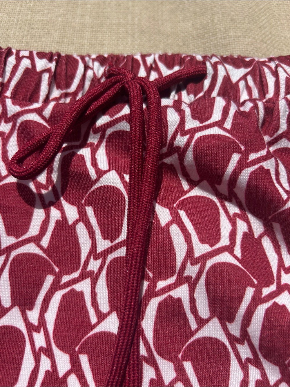 Red Geometric Drawstring Mini Skirt - Picture 4 of 4